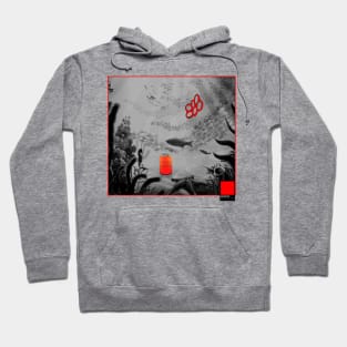 CORAL RED - black full  by COLORBLIND WorldView Hoodie